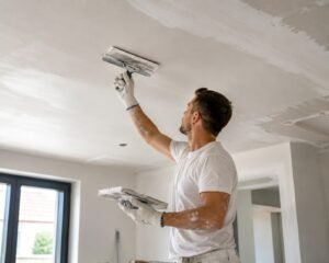 Stukadoor Gorinchem werkt een plafond strak af met professioneel stucwerk om scheuren, naden en oneffenheden duurzaam te herstellen.
